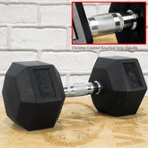 Rubber Coated Hex Dumbbells (3-70lbs)